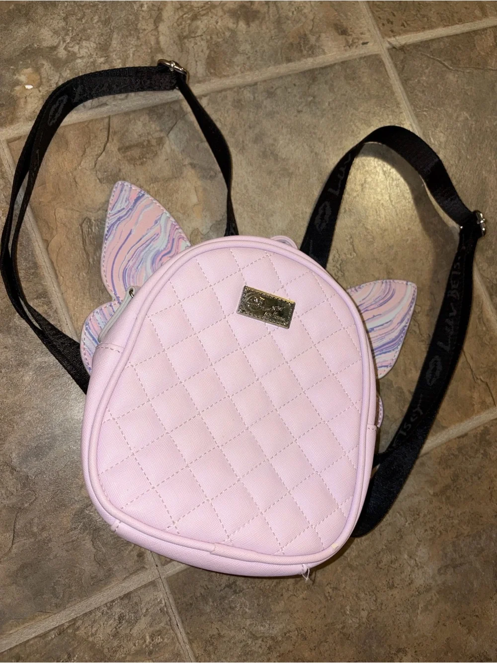 BETSEY JOHNSON Butterfly Wings Backpack Shoulder Bag Purple RARE
